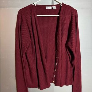 Women's Burgundy Cardigan Sweater